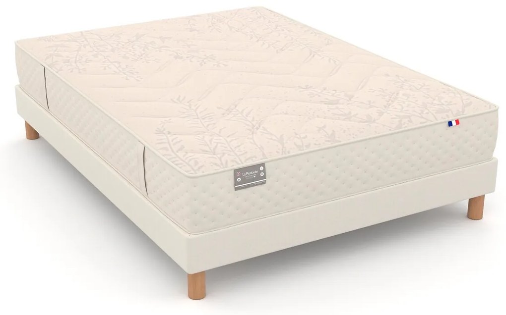 Set van lattenbodem en matras met 651 veren, stevige ondersteuning, zacht ligcomfort