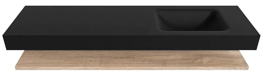 Zaro Alan badmeubel 170cm met planchet washed oak en vrijhangende wastafel cloud rechts zonder kraangat urban
