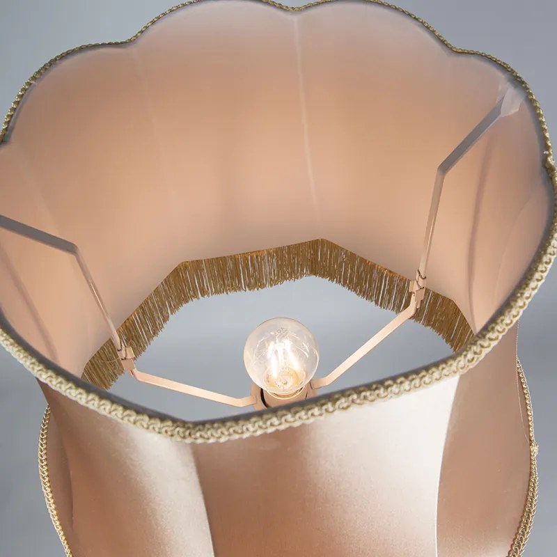 Retro vloerlamp messing met Granny kap goud 45 cm - Kaso