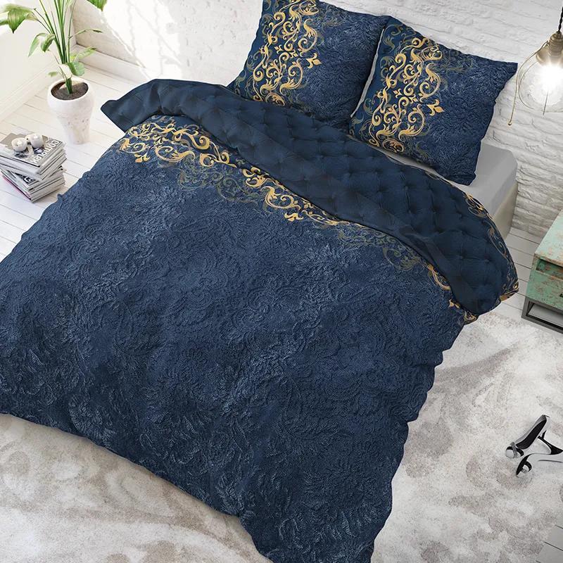 Sleeptime Elegance Chrone - Blauw 1-persoons (140 x 220 cm + 1 kussensloop) Dekbedovertrek