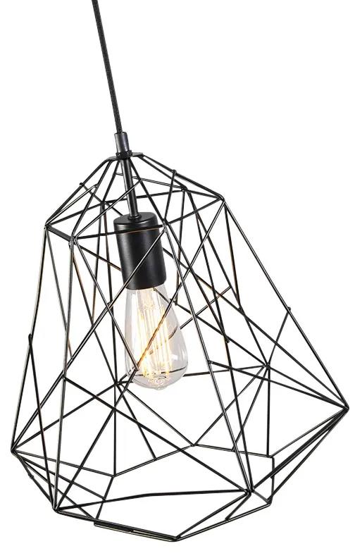 Smart industriële hanglamp zwart incl. wifi ST64 - Framework Basic Modern Minimalistisch E27 Draadlamp rond Binnenverlichting Lamp