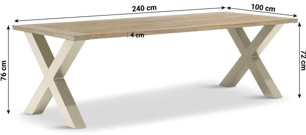 Tuinset 6 personen 240 cm Aluminium/rope Taupe Coco Sevilla/Cardiff