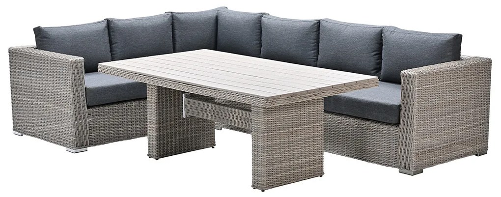 Garden Impressions Tennessee lounge dining set links 3-delig vintage willow - texfiber