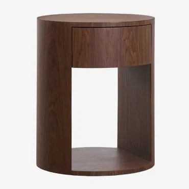 Set Van 2 Nachtkastjes Ø40 Cm In Mdf Adrido Marrón Nogal Oscuro - Sklum