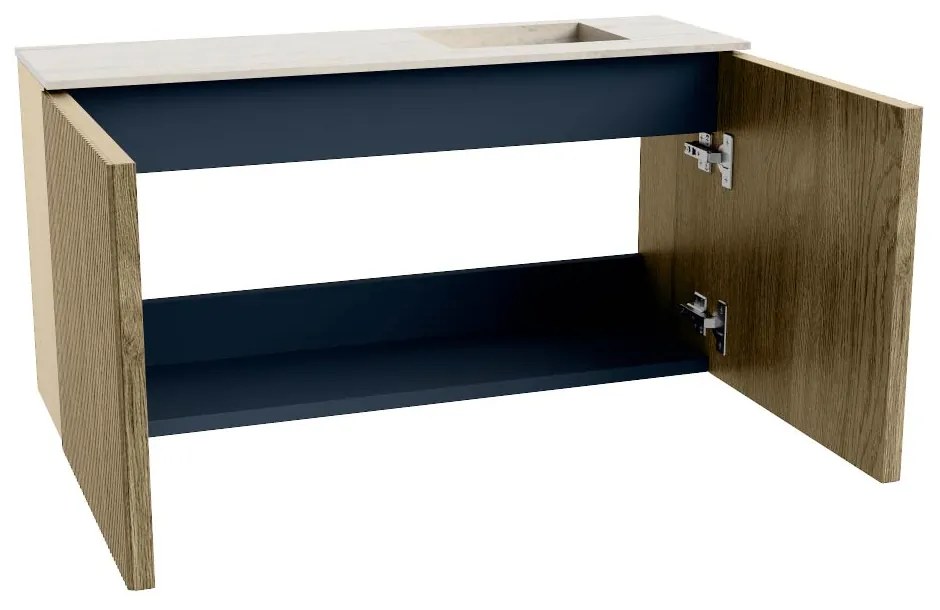 Mondiaz Joya DLux 80cm toiletmeubel dusk met wastafel faye rechts zonder kraangat meli