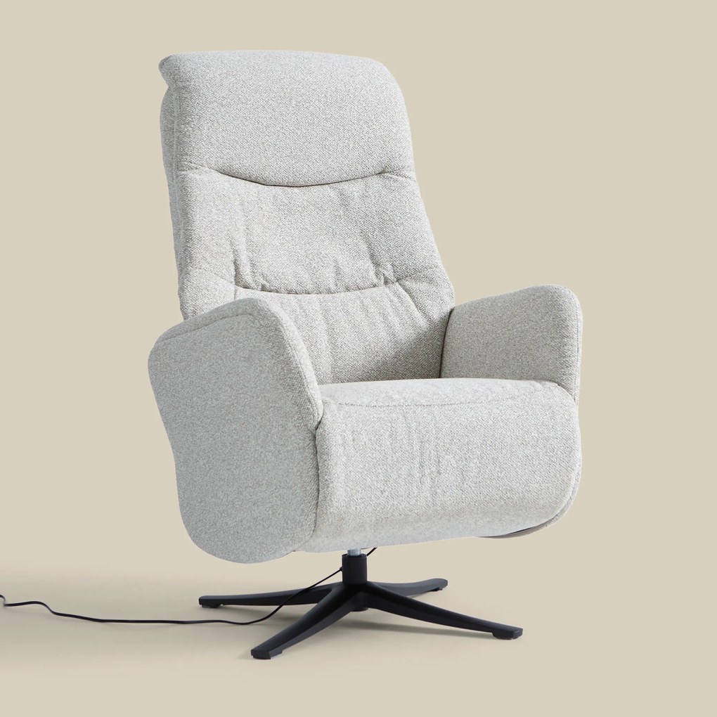 Elektrisch Verstelbare Stoel Lichtgrijze Stof