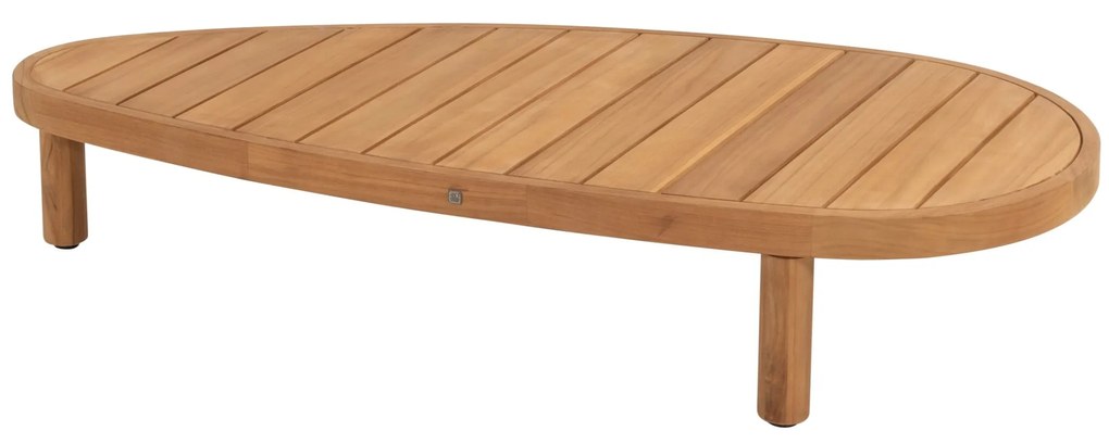 Finn lounge tuintafel 125x63x25 cm teak pebble shaped 4 Seasons Outdoor