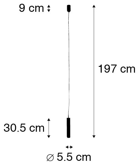 Smart design hanglamp zwart incl. wifi GU10 lichtbron - Tuba Small