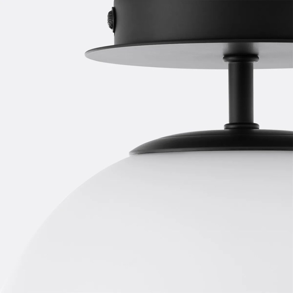 Plafondlamp of wandlamp, metaal en opaline glas, ATEA