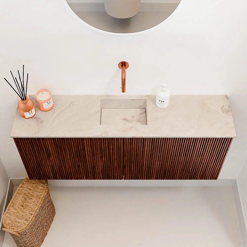 Mondiaz Joya DLux 100cm toiletmeubel ruby met wastafel faye midden zonder kraangat frappe