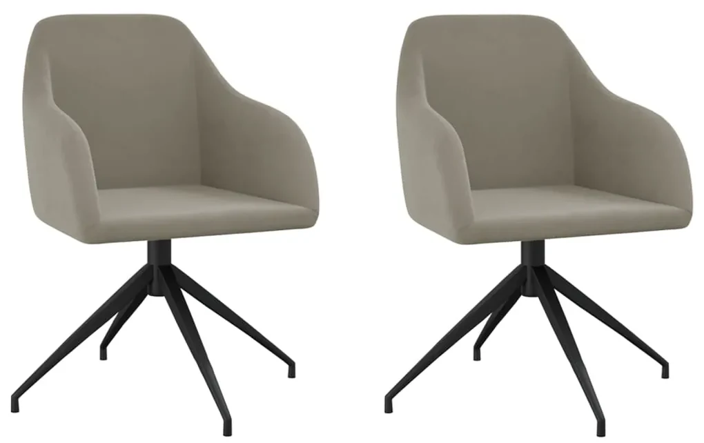 vidaXL Eetkamerstoelen 2 st fluweel lichtgrijs
