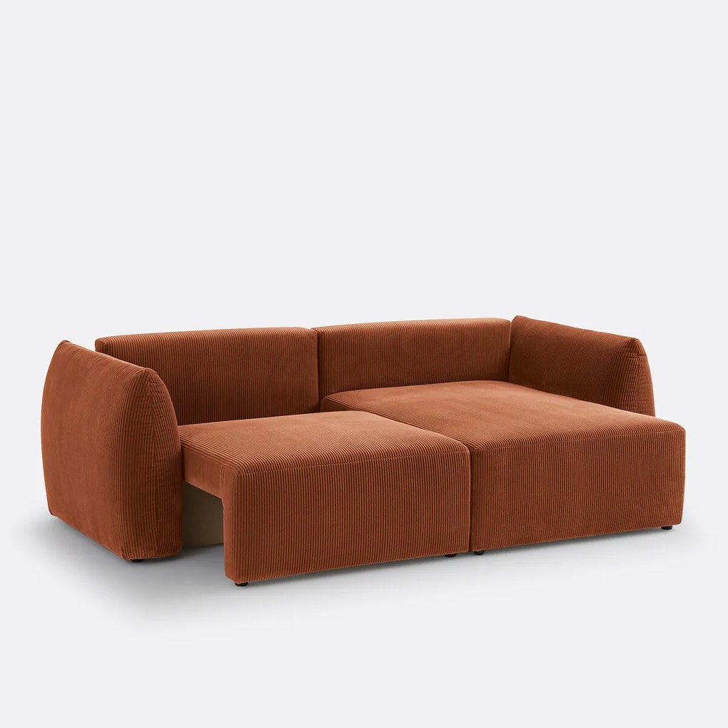 Corduroy hoekslaapbank met koffer, EDITH