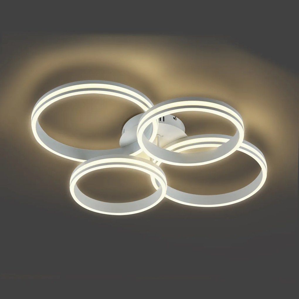 Plafondlamp wit incl. LED 3-staps dimbaar 4-lichts - Navara