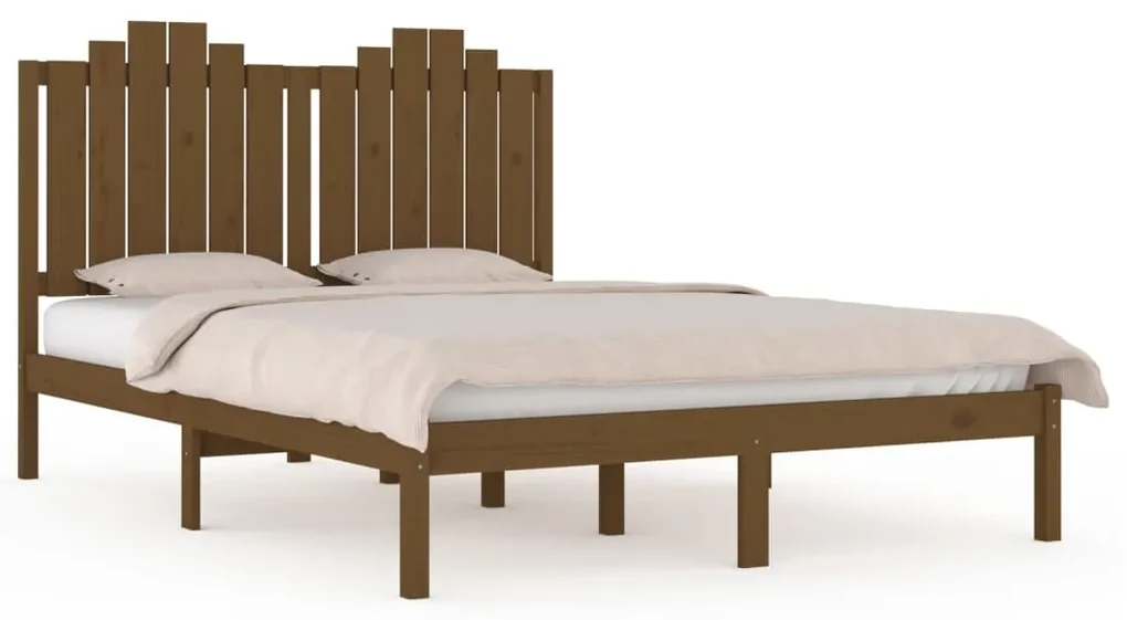 vidaXL Bedframe massief grenenhout honingbruin 120x200 cm