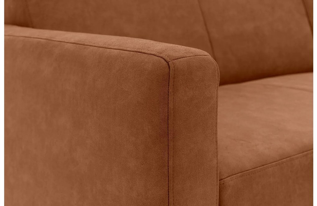 Goossens Key West cognac, micro leer, 2-zits, modern design