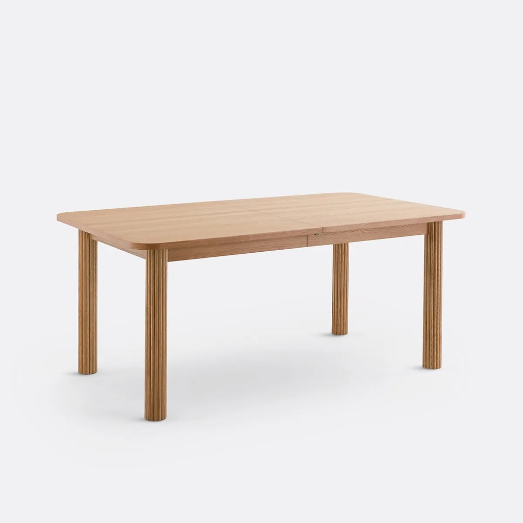 Uitschuifbare eettafel, eikenfineer, 6 tot 10 couverts, DESNA