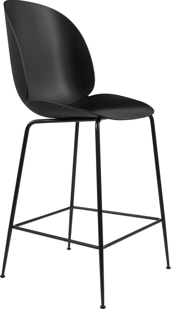 Gubi Beetle Chair barkruk 65cm met zwart onderstel zwart