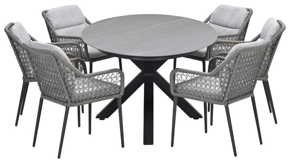 Garden Impressions Pemba tuinset 7-delig - Scot tuintafel Napoli sand 230x115 cm