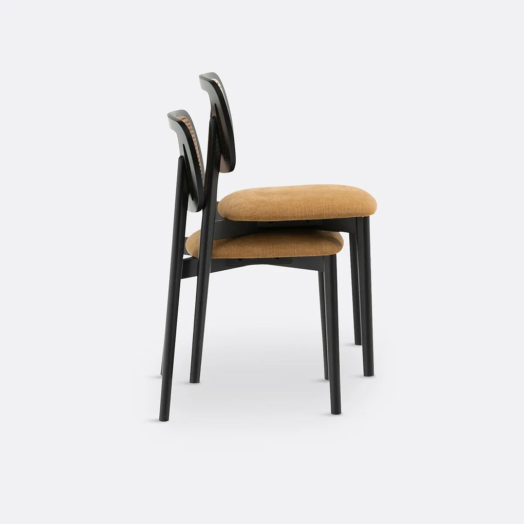 Set van 2 stoelen in beukenhout en vlechtwerk, Rivio