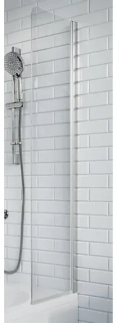 Crosswater Kai badwand 35x128cm met 6mm helder veiligheidsglas links en rechts zilver KLBSSC0350