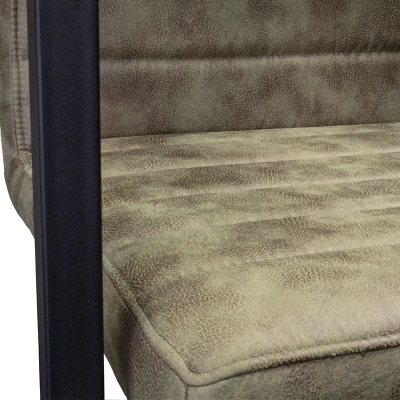 Eetkamerstoel - Apollo II - stof Cowboy retro lederlook olijf groen