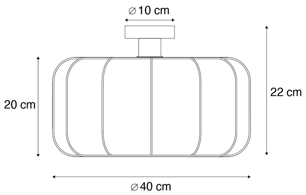 Stoffen Japandi plafondlamp wit 40cm - MadleineJapandi E27 Scandinavisch rond Binnenverlichting Lamp