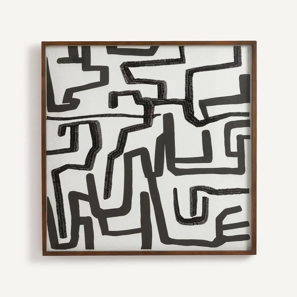 Handgeschilderd en geborduurd rijstpapier, BAZIO