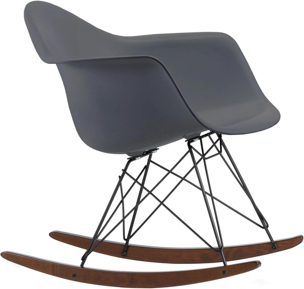Vitra Eames RAR schommelstoel met donker onderstel basalt