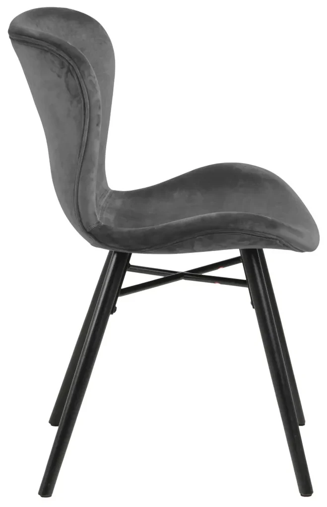 stoel ALTEA velours donkergrijs /poten zwart - modern voor woonkamer / eetkamer