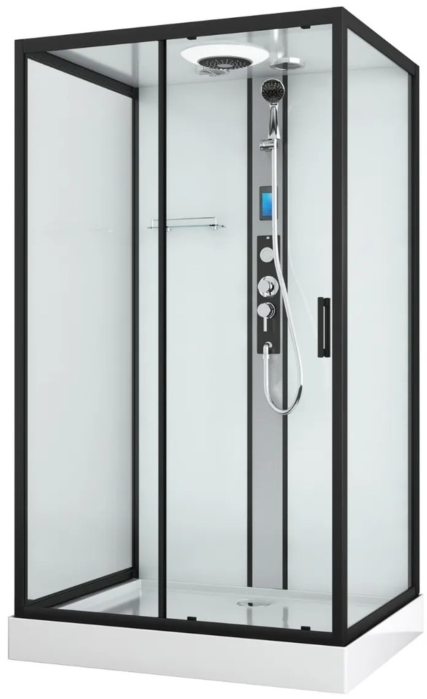 Badstuber Boston complete douchecabine 120x90x215cm zwart mat