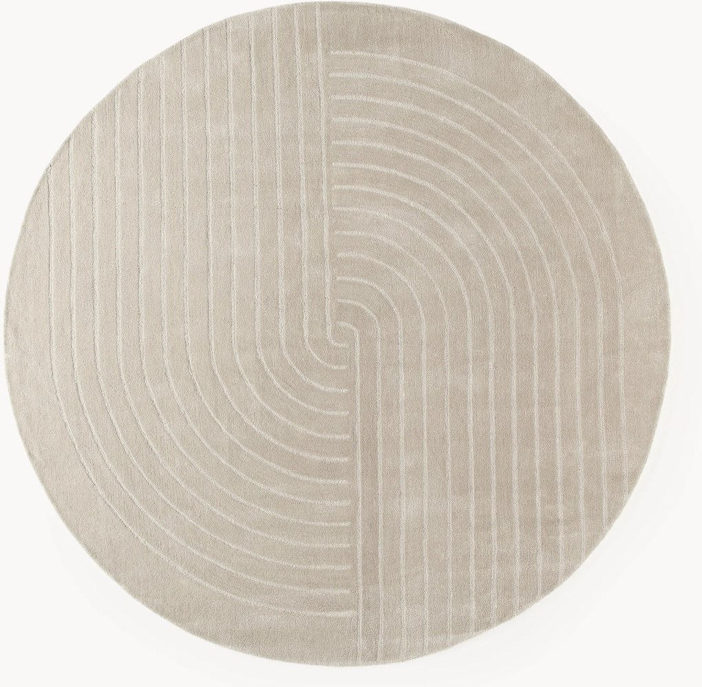 Rond wollen vloerkleed Mason, handgetuft