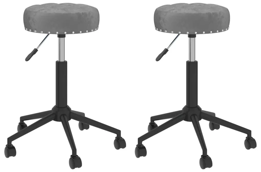 vidaXL Eetkamerstoelen 2 st draaibaar fluweel donkergrijs
