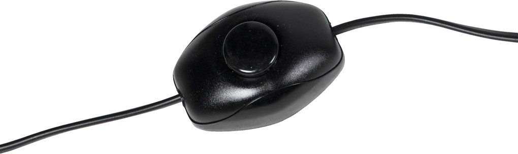 Zwarte vloerlamp met linnen kap donkergrijs 45 cm - Simplo
