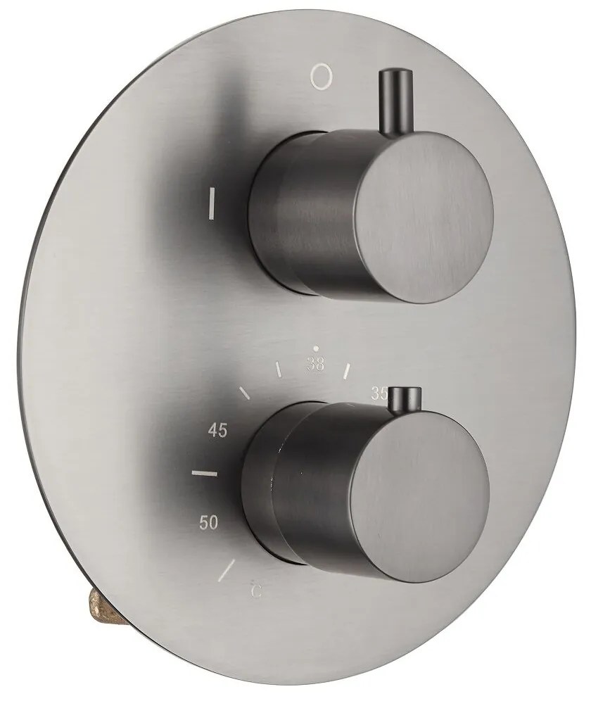 Saniclear Evolution inbouw regendouche rond met glijstang en 2 standen handdouche verouderd ijzer - gunmetal