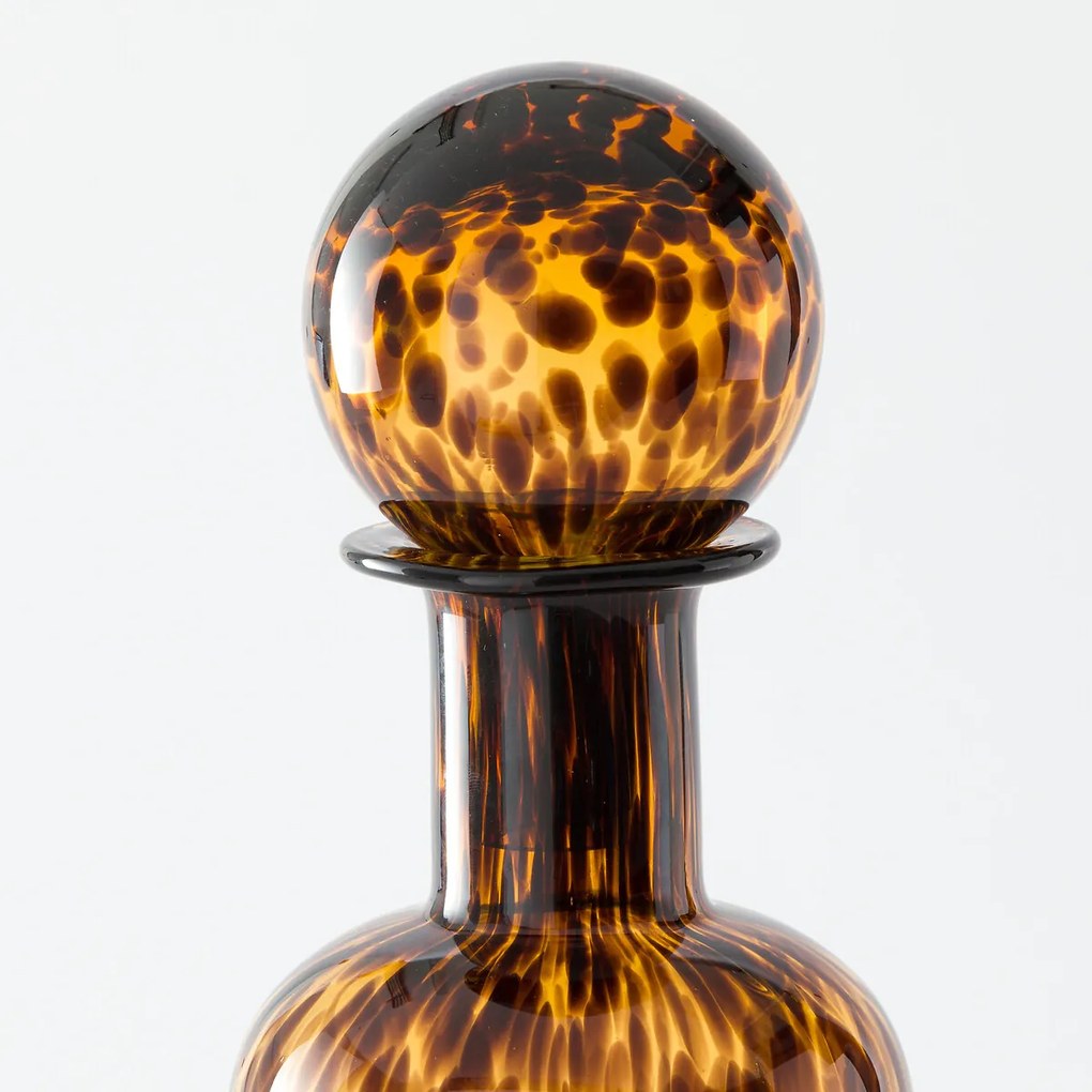 Decoratieve fles in amberkleurig glas, Fauvita