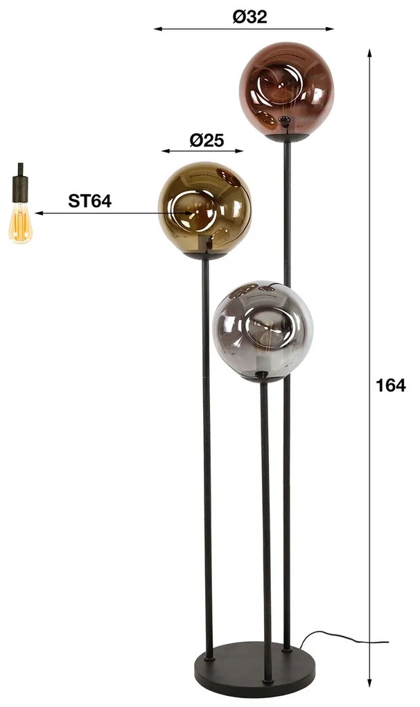 Vloerlamp Met Glasbollen