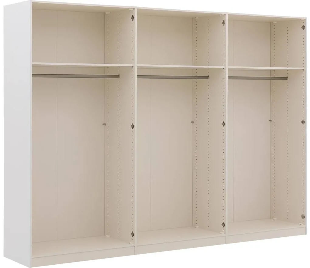 Goossens Kledingkast Easy Storage Ddk, Kledingkast 304 cm breed, 220 cm hoog, 2x draaideur en 4x spiegel draaideur midden