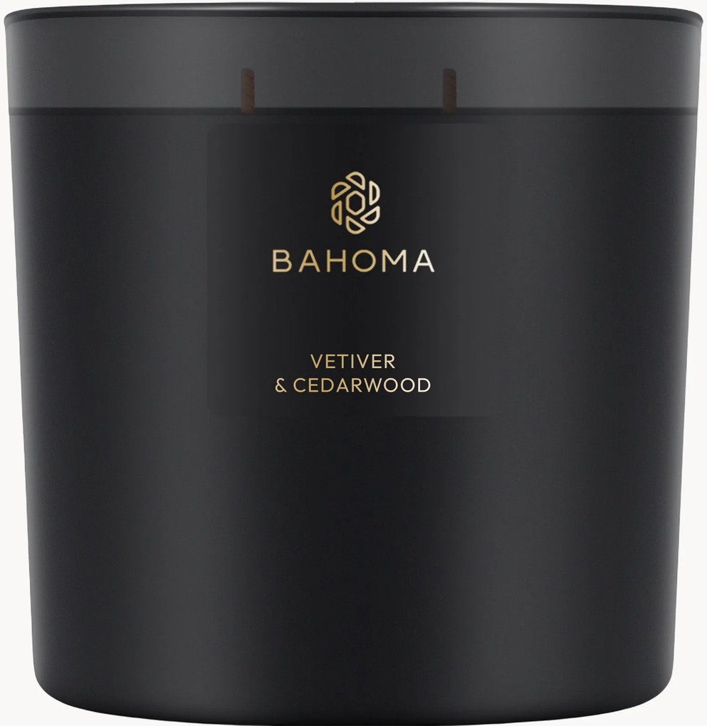 Handgemaakte 3-lonts geurkaars Vetiver & Cedarwood (vetiver, cederhout & kruidnagel)