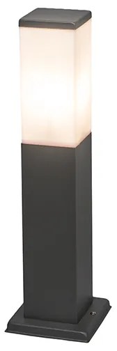 Moderne buitenlamp paal donkergrijs met opaal 45 cm IP44 - Malios