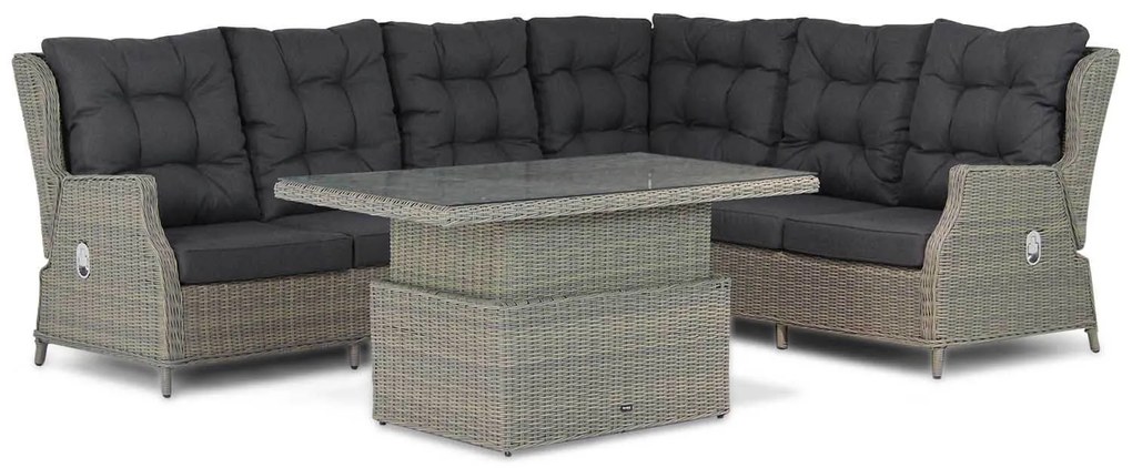 Dining Loungeset 6 personen Wicker Taupe  Garden Collections Chicago/Hamilton