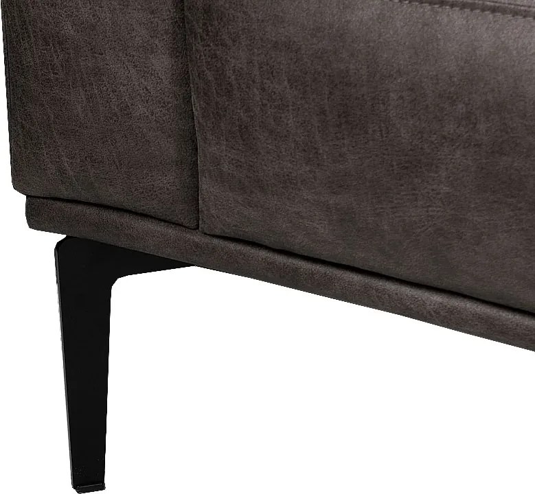 Hoekbank - Tulp - links - leer Colorado antraciet 01