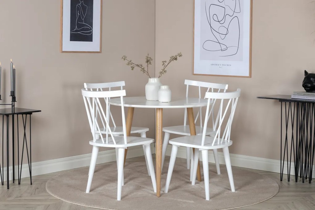 Jörn Eetkamerstoel - Fredrik - Wit - Rubberhout - Jörn