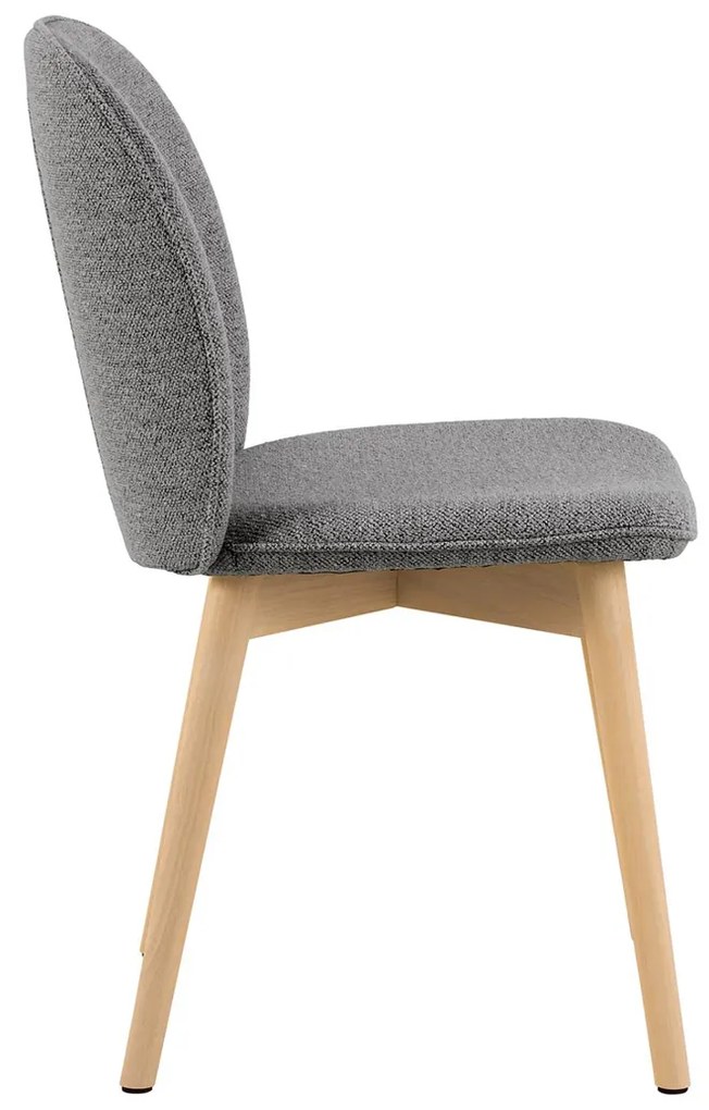 Eetkamerstoel Met Houten Poten Grijs Boucle