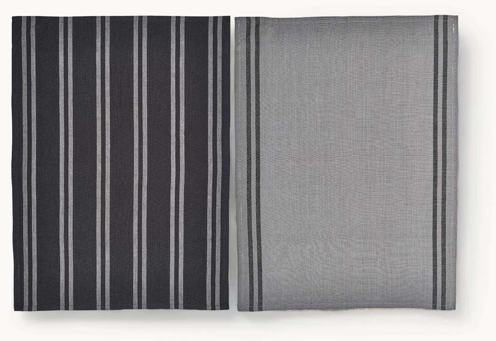 Gestreepte katoenen theedoeken Soft Tools, 2-delig