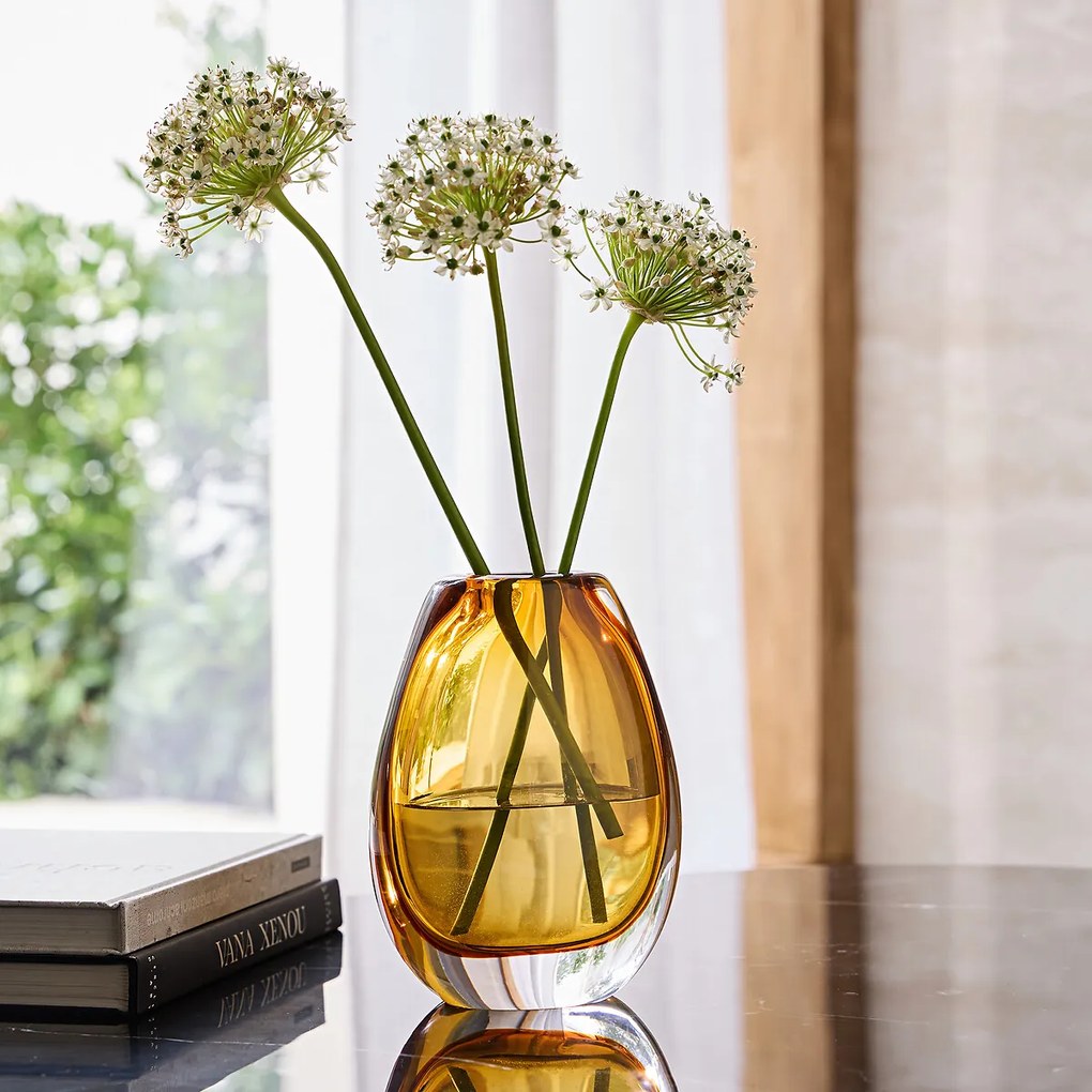 Handgeblazen glazen vaas, H20 cm, Myra