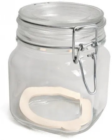 Beugelpot, glas, vierkant, 0,75 l