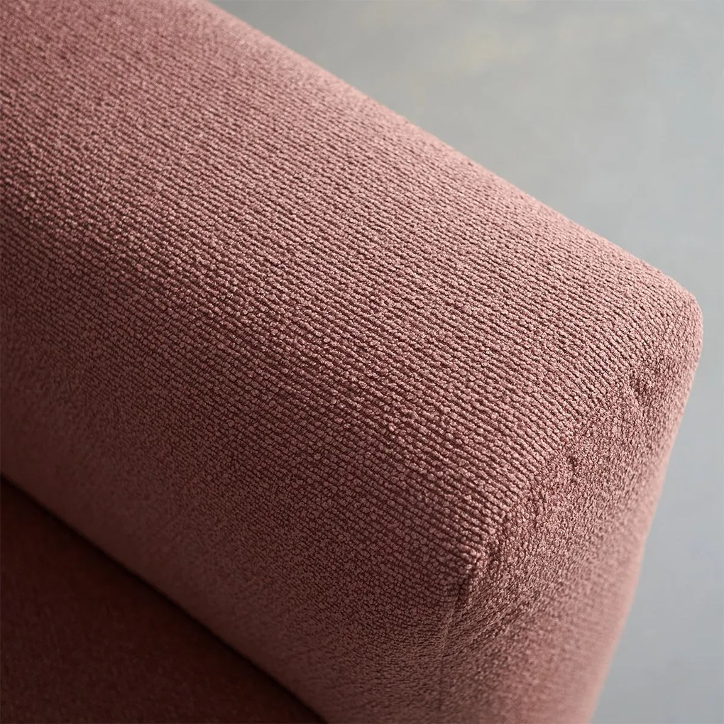 Hoekbank Met Rond Element Links Terracotta Roze