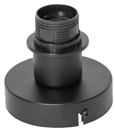 Landelijke plafond en wandlamp zwart met rotan 30 cm - Kata