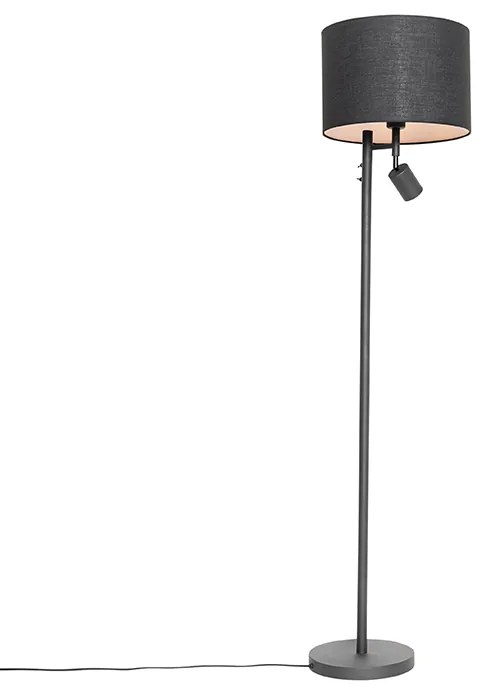 Vloerlamp zwart met witte binnenkant en leeslamp - Jelena