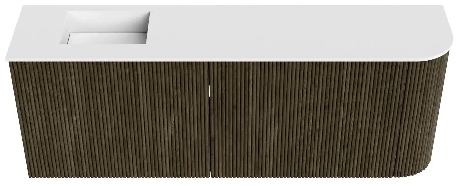 Mondiaz Joya 110cm toiletmeubel ronding rechts shadow met wastafel faye links zonder kraangat talc